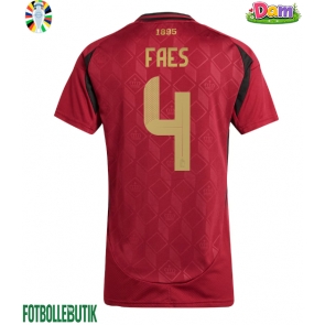 Belgien Wout Faes #4 Hemmatröja Kvinnor EM 2024 Kortärmad